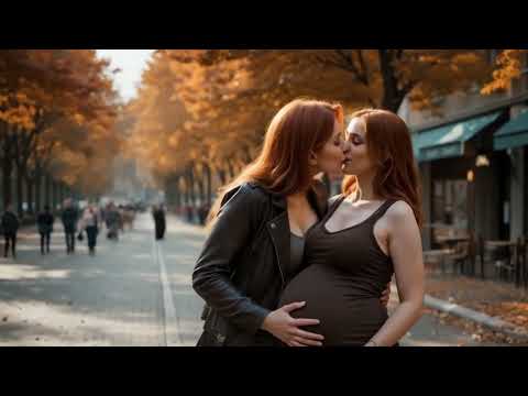 A Pregnant Kiss Under the Autumn Sky