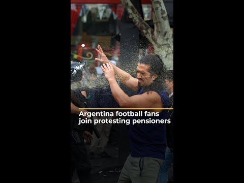 Argentina football fans join pensioners facing protest crackdown | AJ #shorts