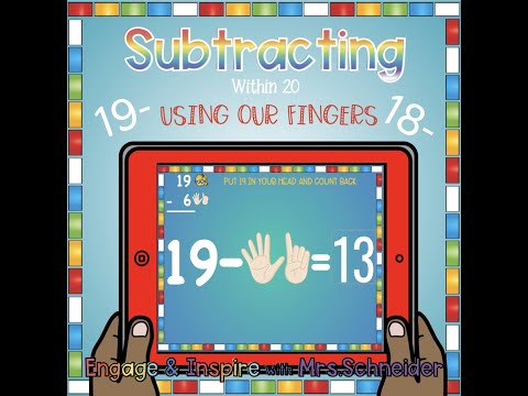 Subtracting within 20 Using Our Fingers-Boom Card Deck