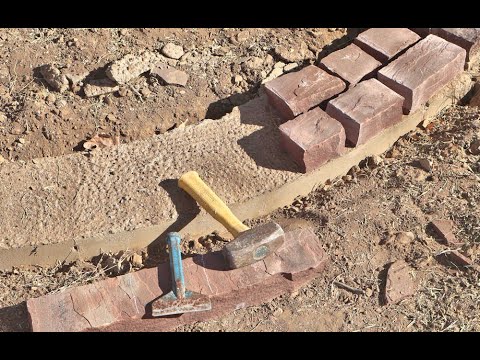 Make Hualapai Chocolate sandstone bricks your self January 5 2024 adobe front porch planter project