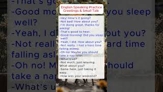 English speaking practice | greetings & small talk #englishspeakingpractice