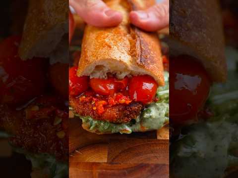 Fried Chicken Sandwich with Cherry Tomato Confit