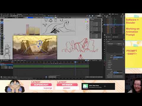 Making a 2D Animation in Blender Grease Pencil // Fighter - Jack Stauber