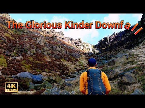 Peak District walking below Kinder via Mermaid’s Pool, Cluther Rocks & the epic Kinder Downfall 🧡 🥾