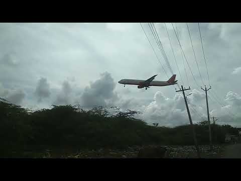 Air India Express Flight Landing sequence at Chennai Airport Back side view