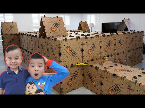 We Build the Biggest Cardboard Fort Ever!! CKN