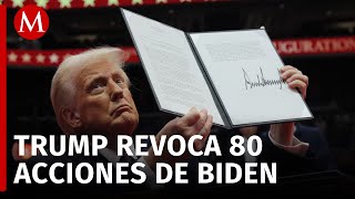 Trump firma órdenes ejecutivas ante seguidores