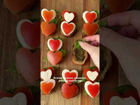 Heart Bruchetta Snack #recipe #shorts