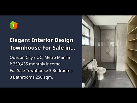 Elegant Interior Design Townhouse For Sale in Quezon City