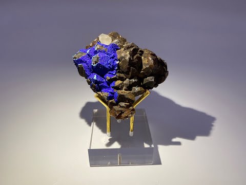 Azurite and Goethite pseudomorph after Quartz, Mineral Specimen and Crystals from China