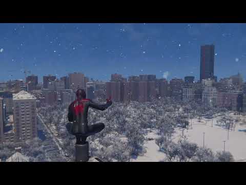 Spider-Man's NY Central Park covered in Snow | 4K Relaxing Screensaver