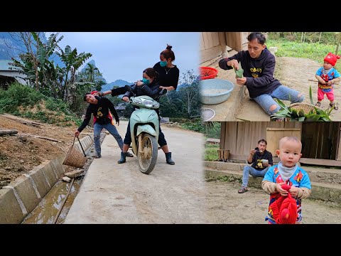 Single father,Banh Chung for sale,On the way home, he was kicked into the ditch by a bad guy.