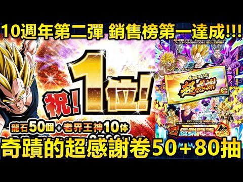 [七龍珠爆裂激戰 ドッカンバトル]#3794 奇蹟的超感謝卷50+80抽 Let's Goooo!!!!10週年第二彈銷售榜第一達成！！！