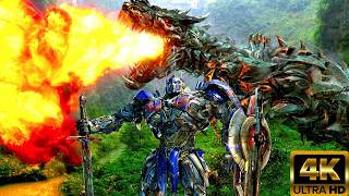 Transformers Age of Extinction | Optimus Prime vs Grimlock - Dinobots Join The Fight Scene 4K