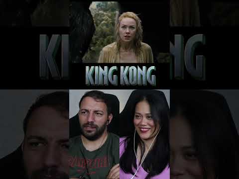 KING KONG VS T-REX FIGHT SCENE!😱 | King Kong (2005) Movie Reaction! #couplereacts #shorts #movie