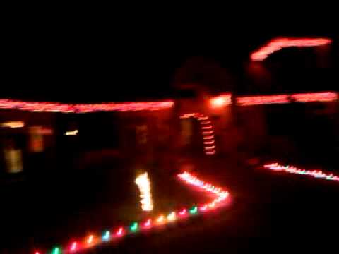 My house with Christmas lights