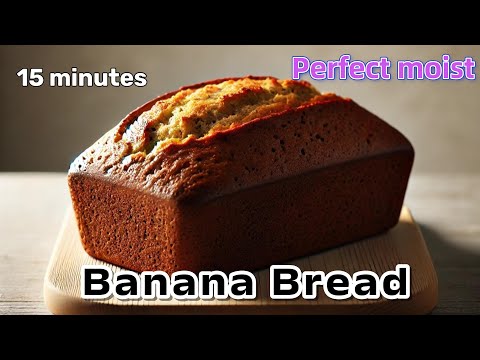 Easy banana bread recipe- How to make easy banana bread at home. JUST 15 minutes.