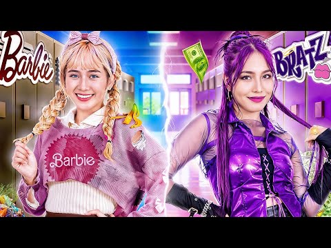 Poor Barbie Vs Rich Bratz At School! New Student Is Poor Barbie