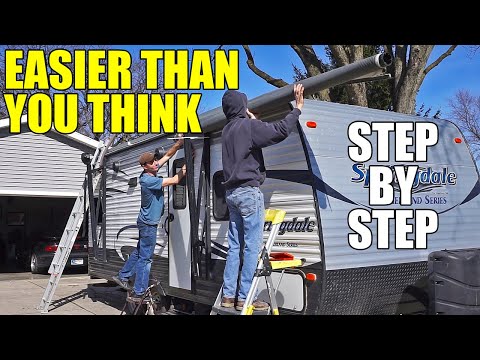 How To EASILY REPLACE Your RV Awning Fabric - Electric Awning Step By Step Guide