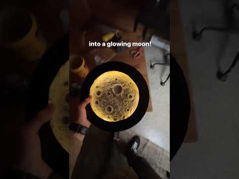 Turning a $1 pie tin into a glowing moon! #diy