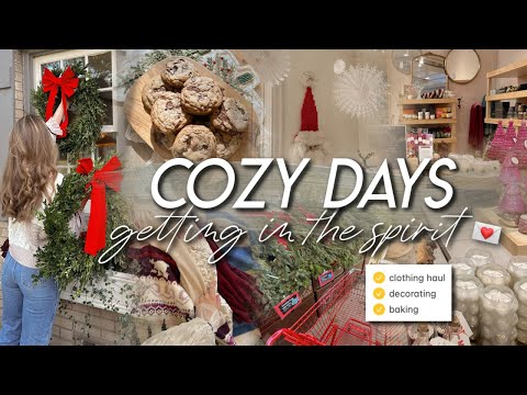 COZY DAYS | decorating our porch, winter clothing haul, baking cookies, & Christmas shopping 🌲🧸☕️