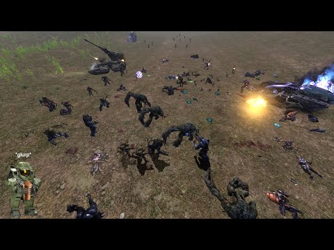 FLOOD vs UNSC vs COVENANT: HALO 3 AI BATTLE ROYALE