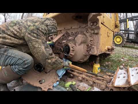 Installing a bulldozer sprocket