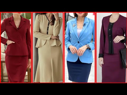 Tailored wool blend blazer dress professional attire "Formal coat dress women's executive wear