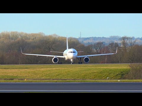 Lufthansa A320-200 take off from 05L at Manchester #lufthansa