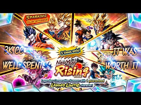 BEST 3K CC SPENT ON NEW YEAR RISING GO INSANE! | NEW YEAR RISING SUMMONS (Dragon Ball Legends)