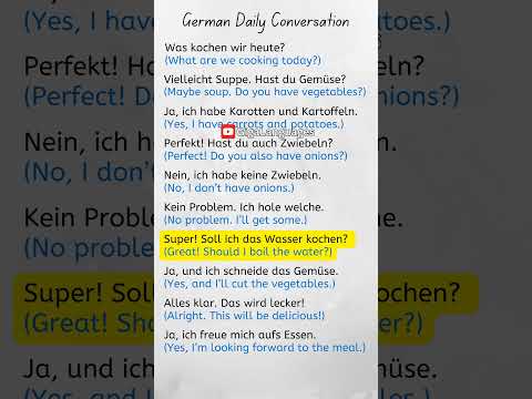 German Conversation: Kochen (Cooking) #learngerman #germanlessons