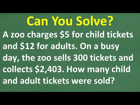 This Zoo Math Ticket Problem Will CHALLENGE Many People! Can YOU Solve It?