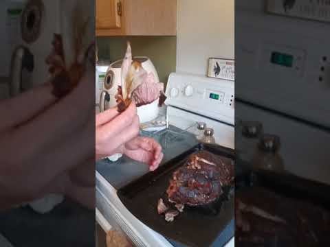 Boston Butt bone removal. Cooked to perfection.