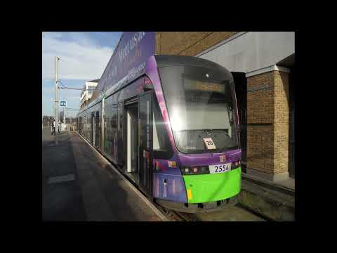 Variobahn 2554 London Tramlink Croydon Livery Arriving to Terminate at Wimbledon Platform 10b