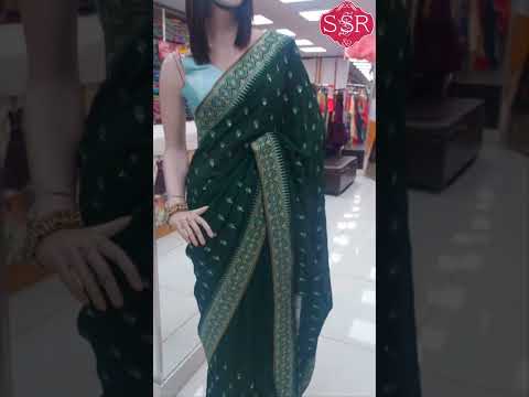 Ravishing Embroidered Green Saree #latestfashiontrends