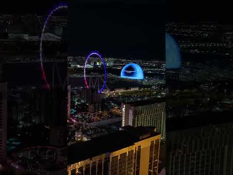 MSG Sphere From Las Vegas Eiffel Tower #lasvegas