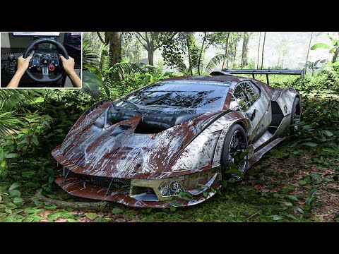 Rebuilding Abandoned Lamborghini Essenza SCV12  Forza Horizon 5 Logitech G29 Stering Wheel Gameplay