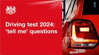 'Show me, tell me': tell me questions 2025: official DVSA guide