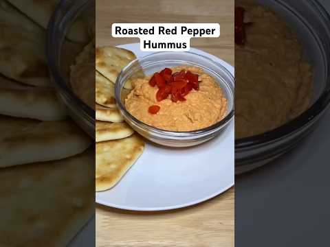 Roasted red pepper hummus is so easy to make! #shorts #hummus #easyrecipe #dip #appetizer