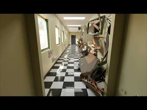 Corridor Destruction 2, Blender Animation, RBDLAB Addon, Rigid Body Simulation