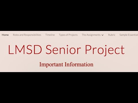 Lower Merion HS Senior Project intro