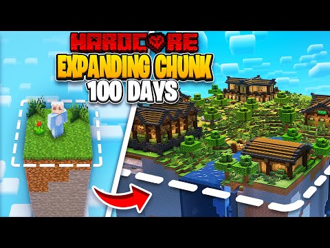 I Survived 100 Days on an EXPANDING CHUNK in Minecraft Hardcore