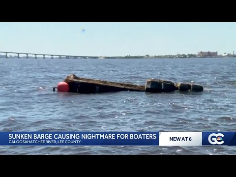 Cape Coral boaters say sunken barge is a death trap