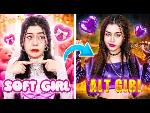 Extreme Makeover From Soft Girl To Alt Girl! Good Girl Fell In Love With E-boy