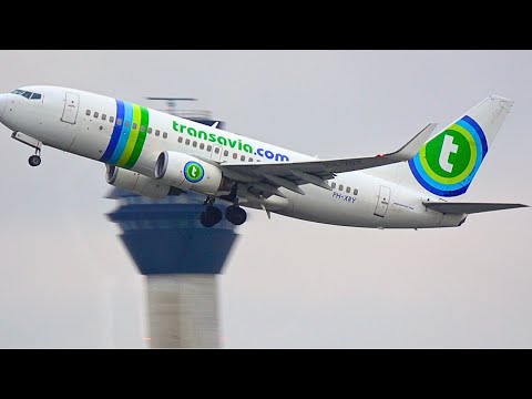 Transavia 737-700 arrival and departure at Manchester #transavia