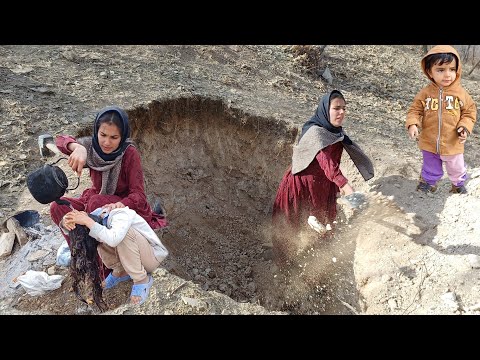 Building a shelter in the mountains: Alnaz's hard life with Farida