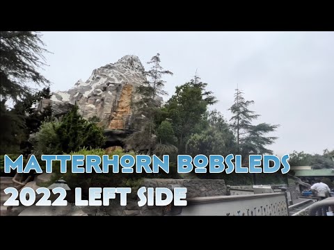 [4K HDR] Matterhorn Bobsleds 2022 (LEFT SIDE)  FULL POV Roller Coaster at Disneyland Park California