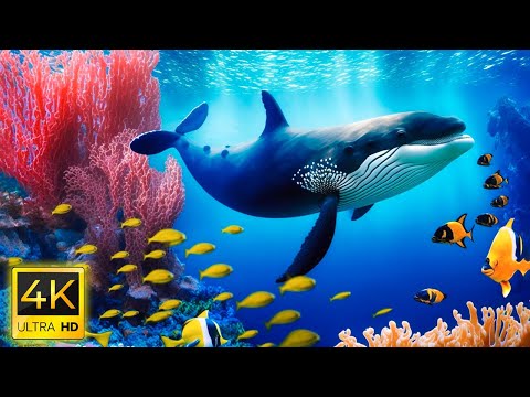 Aquarium 4K VIDEO (ULTRA HD) - Sea Animals With Relaxing Music - Rare & Colorful Sea Life Video