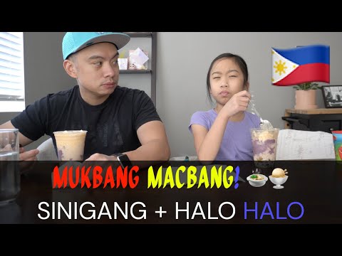 Filipino Mukbang Daddy Daughter Edition! Sinigang + Bistek + Halo Halo 🇵🇭