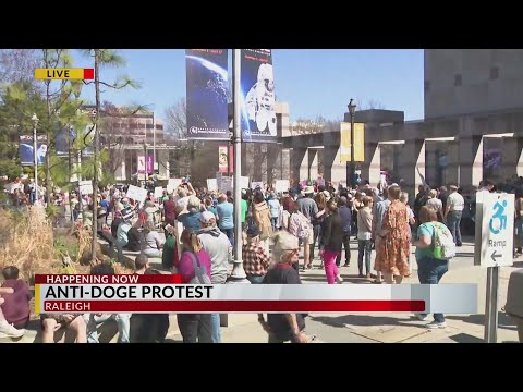 Anti-DOGE protest in Raleigh